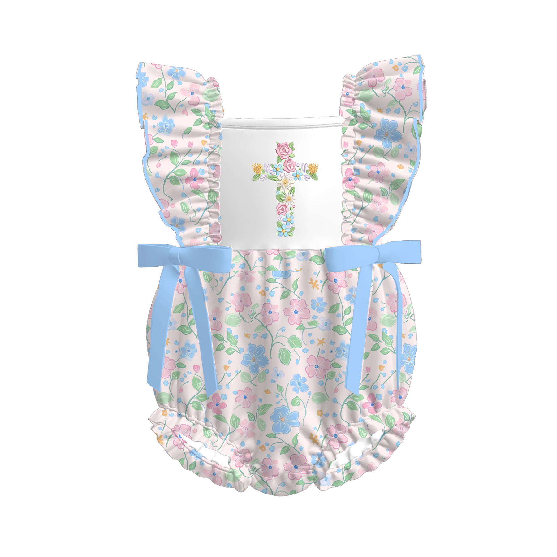 (Pre Order)Siblings Easter Cross Embroidery Dress,Set&Romper