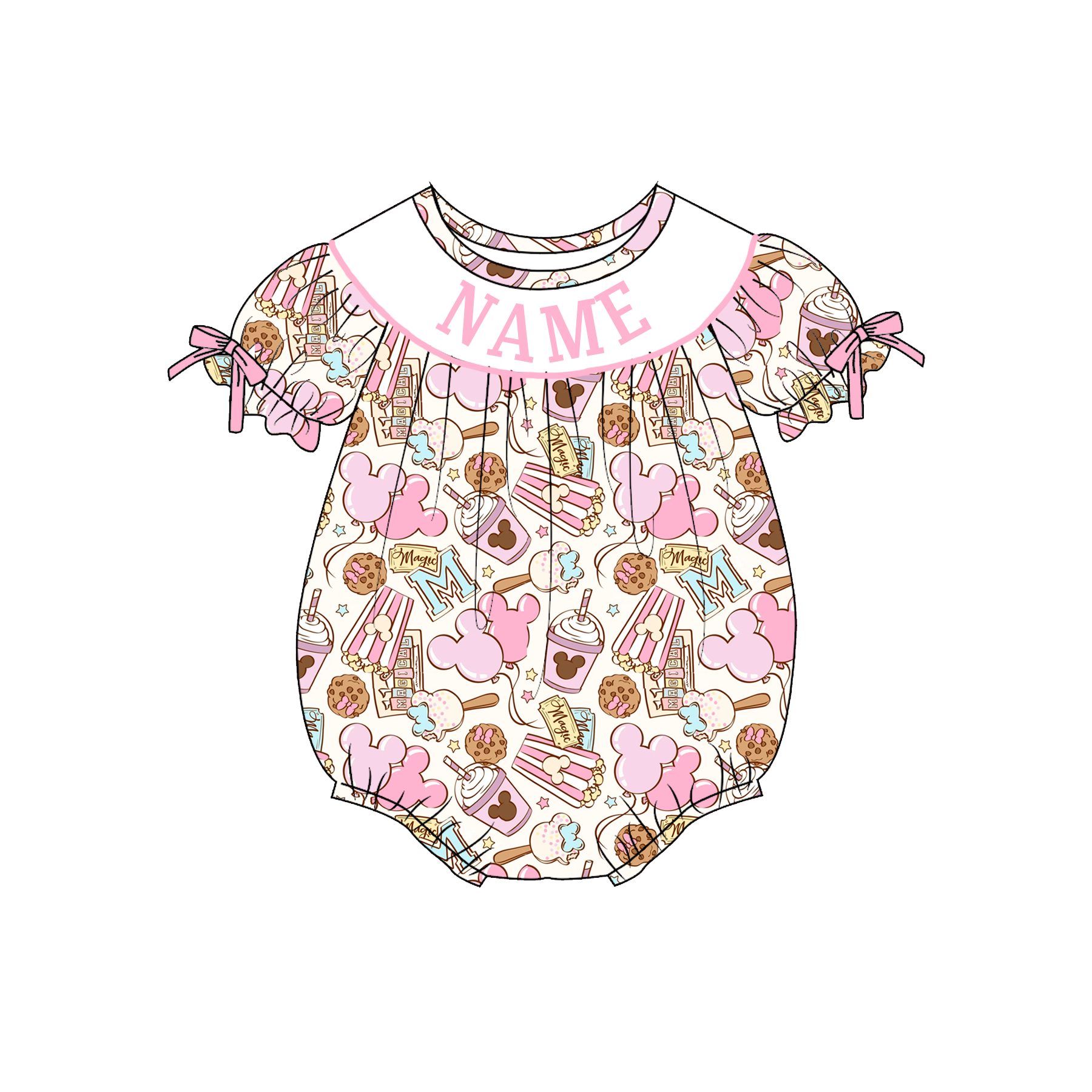 (Pre Order)Sisters Spring&Summer Cartoon Embroidery Smocked Dress&Romper