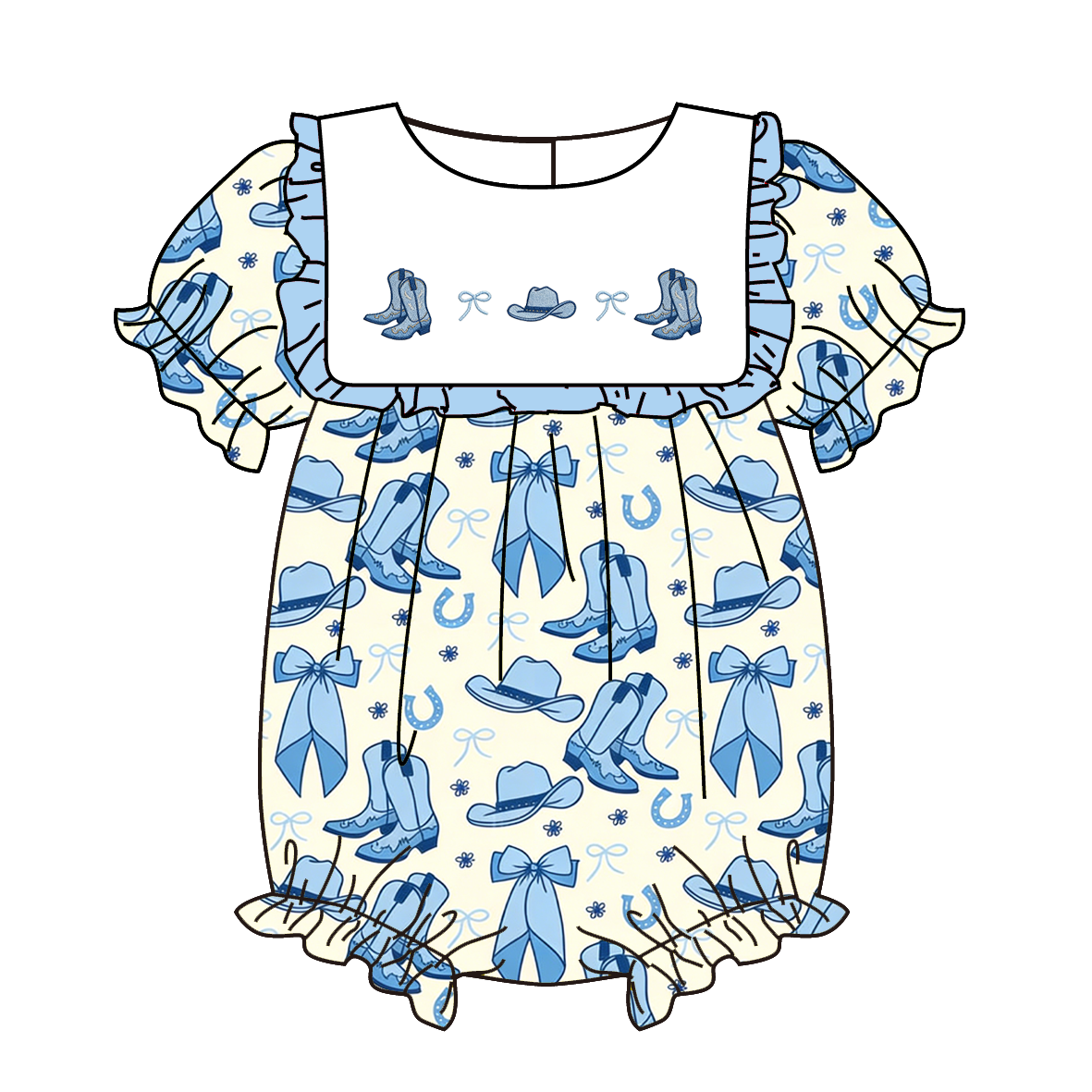 (Pre Order)Sisters Spring&Summer Boots Embroidery Dress&Romper