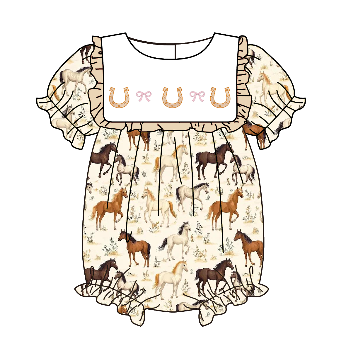(Pre Order)Sisters Spring&Summer Horse Embroidery Dress&Romper