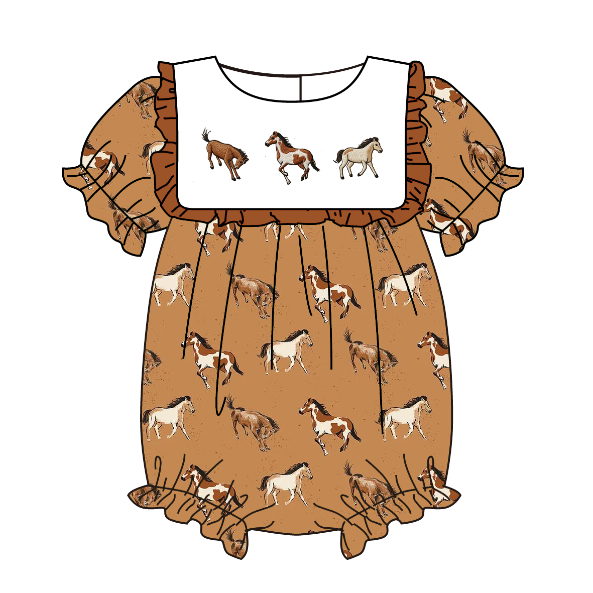 (Pre Order)Sisters Spring&Summer Horse Embroidery Dress&Romper