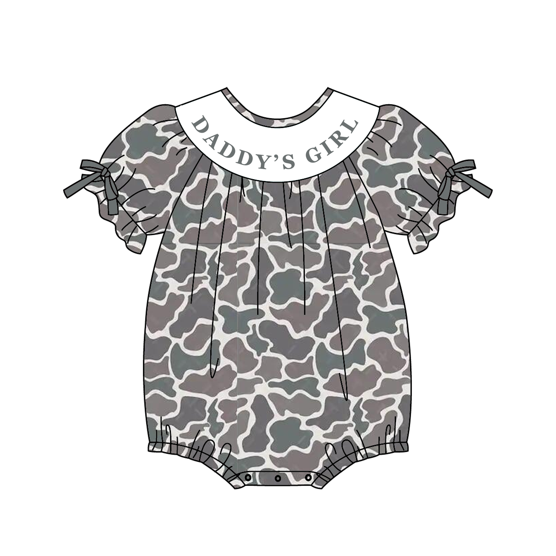 (Pre Order)Siblings Spring&Summer Camouflage Embroidery Smocked Dress,Set&Romper