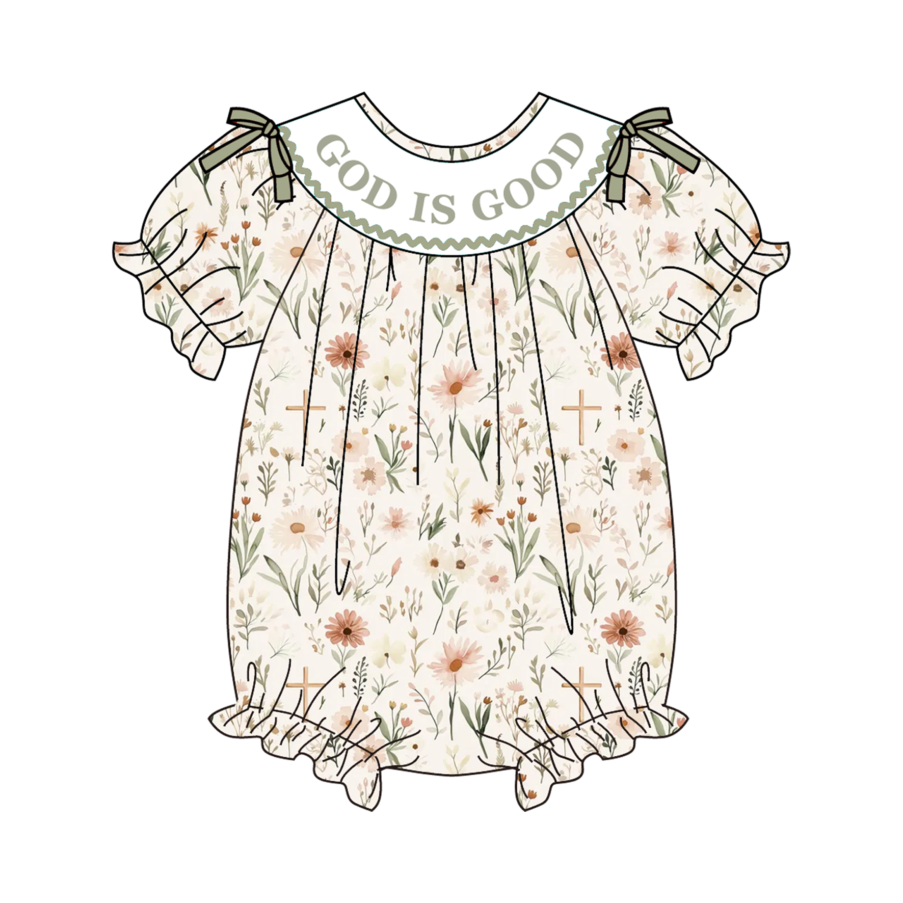 (Pre Order)Siblings Spring&Summer Floral Embroidery Smocked Dress,Set&Romper