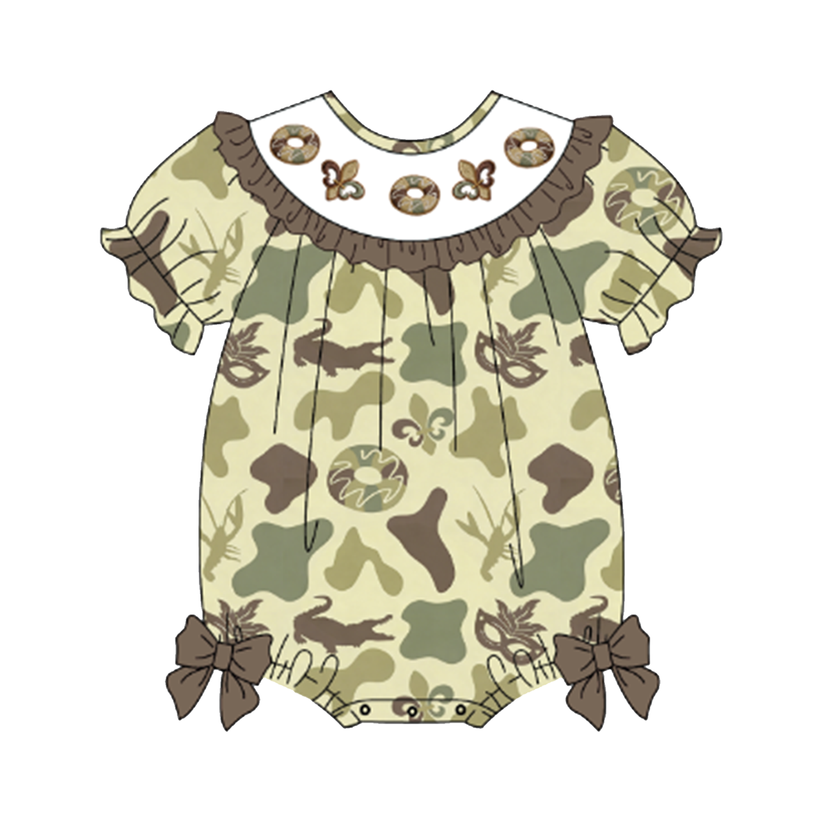(Pre Order)Sisters Mardi Gras Embroidery Smocked Dress&Romper