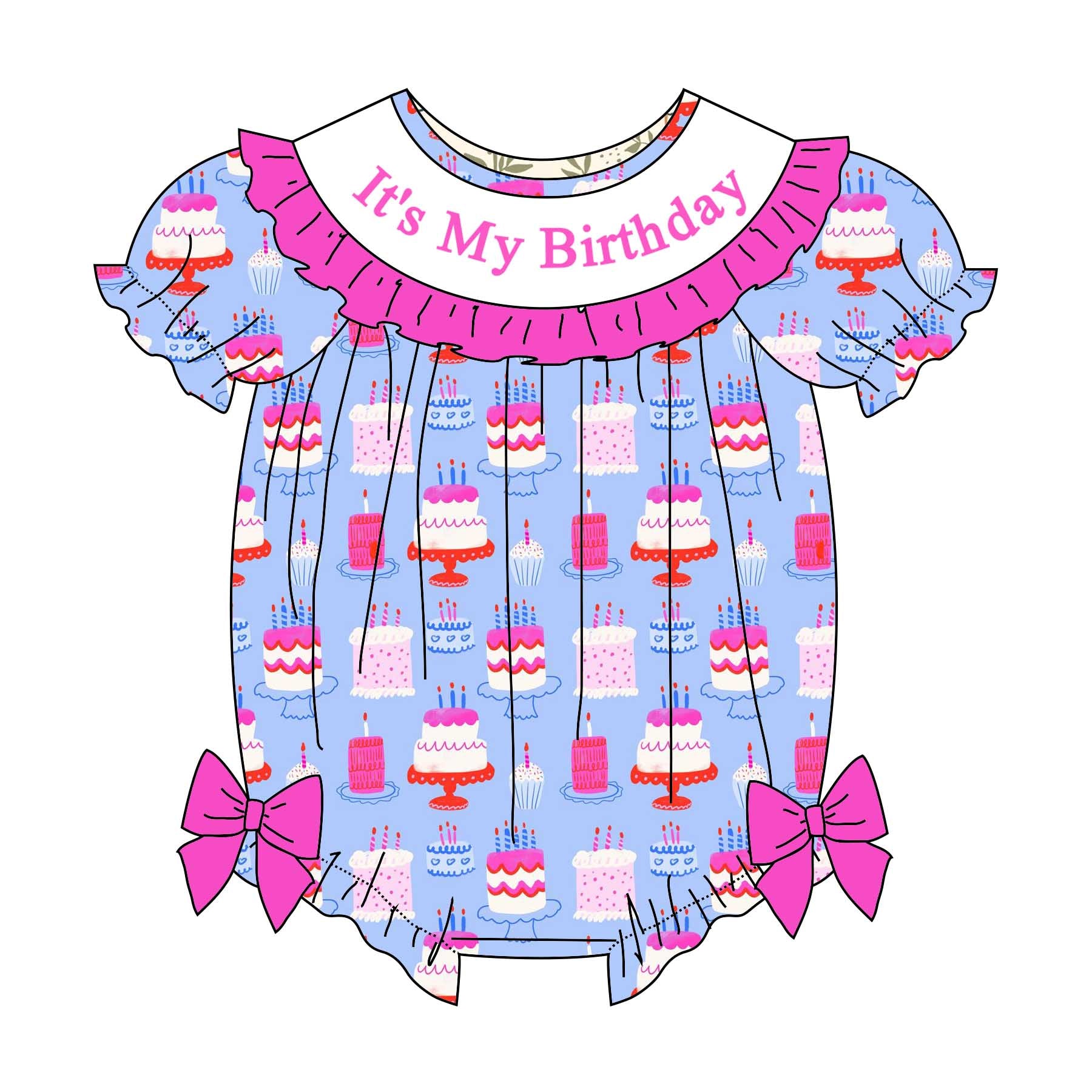 (Pre Order)Sisters Spring&Summer BIRTHDAY GIRL Embroidery Smocked Dress&Romper