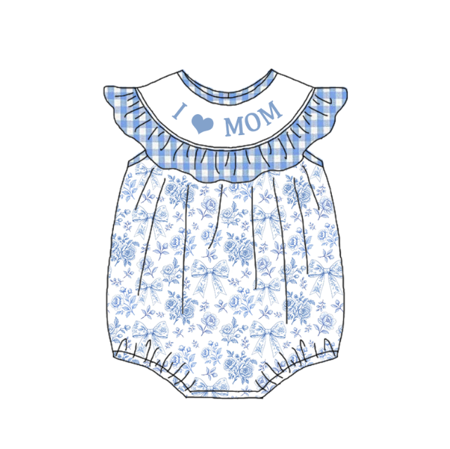 (Pre Order)Siblings I♥MOM Embroidery Smocked Dress,Set&Romper