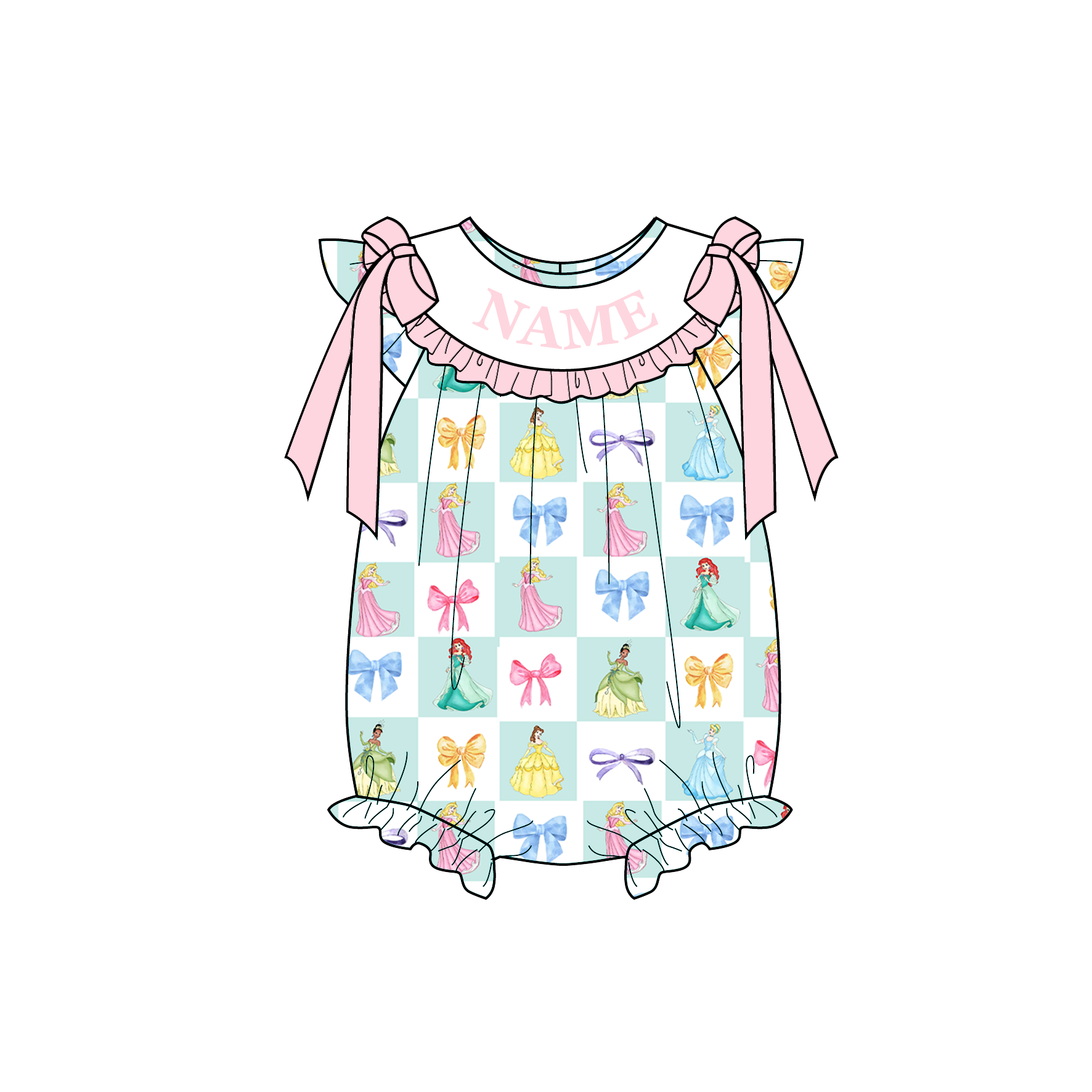 (Pre Order)Sisters Spring&Summer Princess Embroidery Smocked Dress,Set&Romper-Customized name