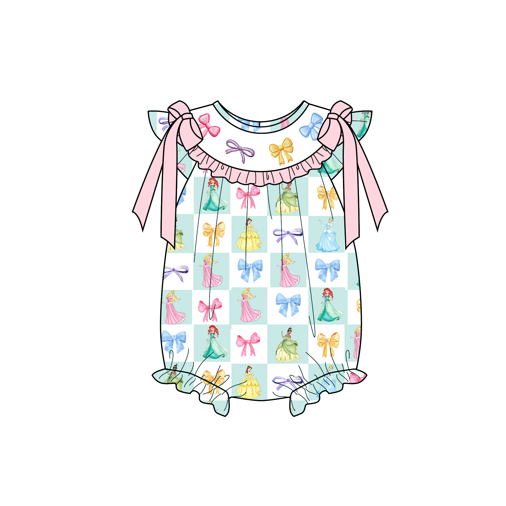 (Pre Order)Sisters Spring&Summer Princess Embroidery Smocked Dress,Set&Romper