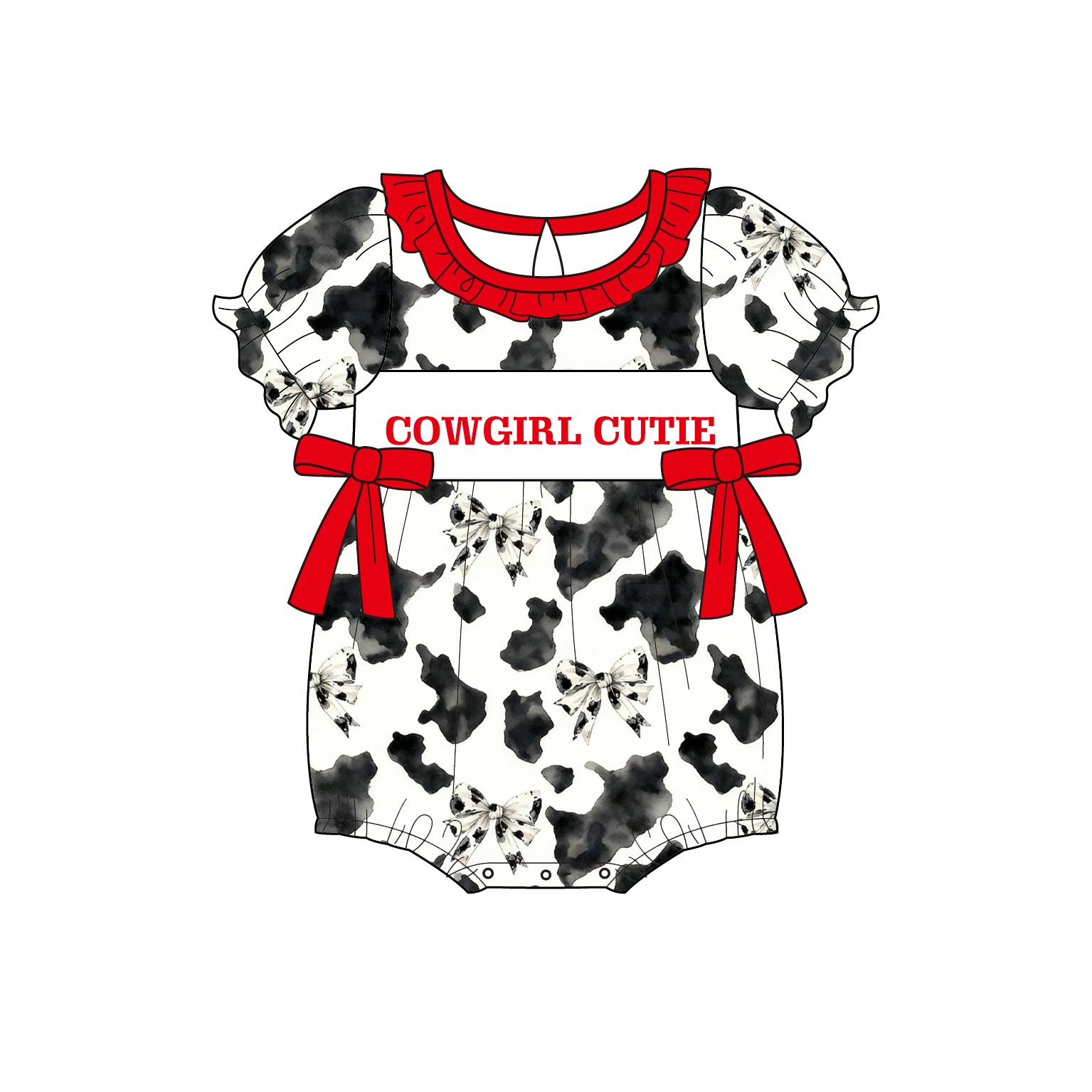 (Pre Order)Sisters Spring&Summer COWGIRL CUTIE Embroidery Smocked Dress&Romper-Customized name