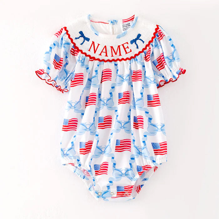(Pre Order)Family Patriotic Embroidery Dress&Romper