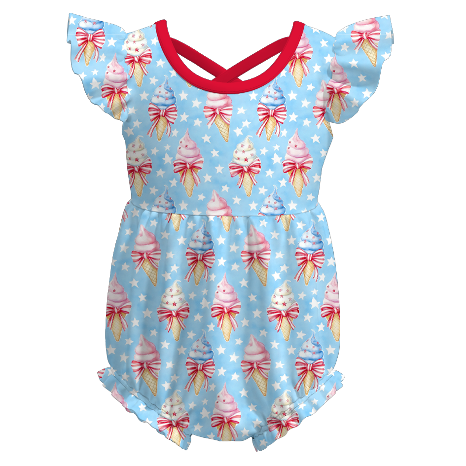 (Pre Order)Sisters Patriotic Print Dress&Romper
