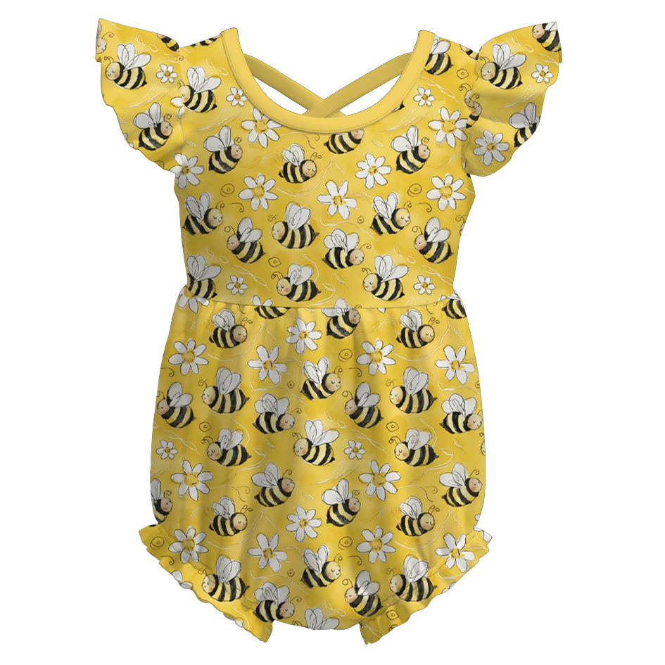 (Pre Order)Sisters Spring&Summer Floral,Bee Print Dress&Romper