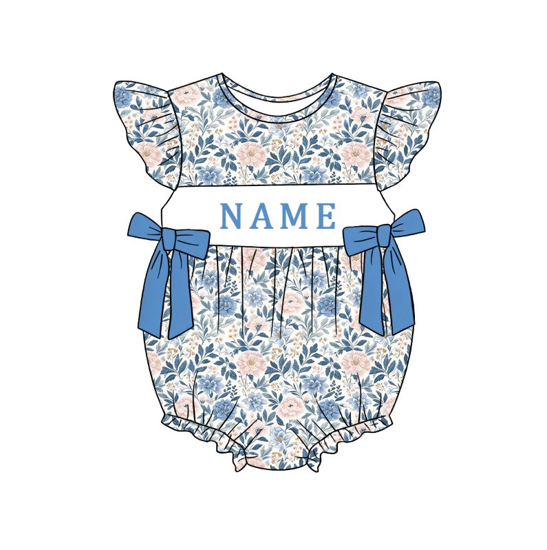 (Pre Order)Siblings Spring&Summer Floral Embroidery Smocked Dress,Set&Romper-Customized name