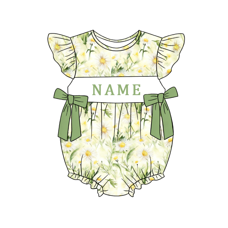 (Pre Order)Siblings Spring&Summer Daisy Embroidery Smocked Dress,Set&Romper-Customized name
