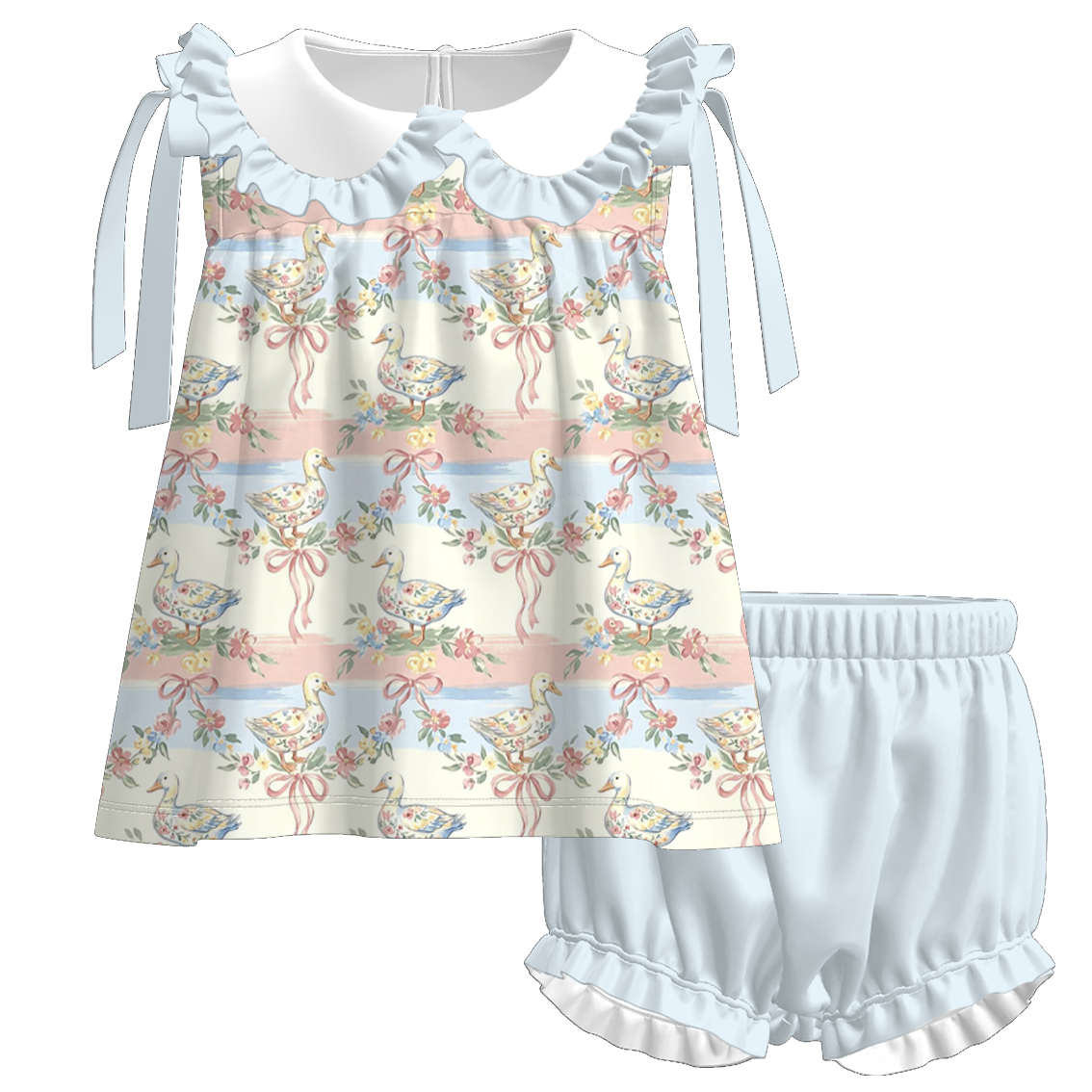 (Pre Order+Prepack Zone)Sisters Silly Goose Print Dress,Set&Romper