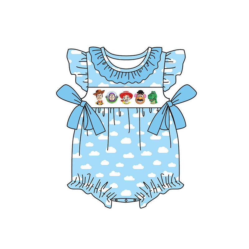 (Pre Order)Siblings Spring&Summer Cartoon Toy Embroidery Smocked Dress,Set&Romper