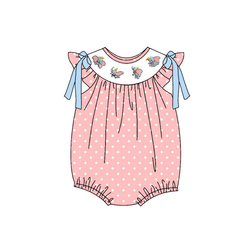 (Pre Order)Siblings Spring&Summer Cartoon Elephant Embroidery Smocked Dress,Set&Romper
