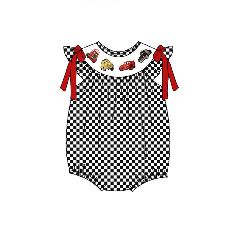 (Pre Order)Siblings Spring&Summer Cartoon Car Embroidery Smocked Dress,Set&Romper
