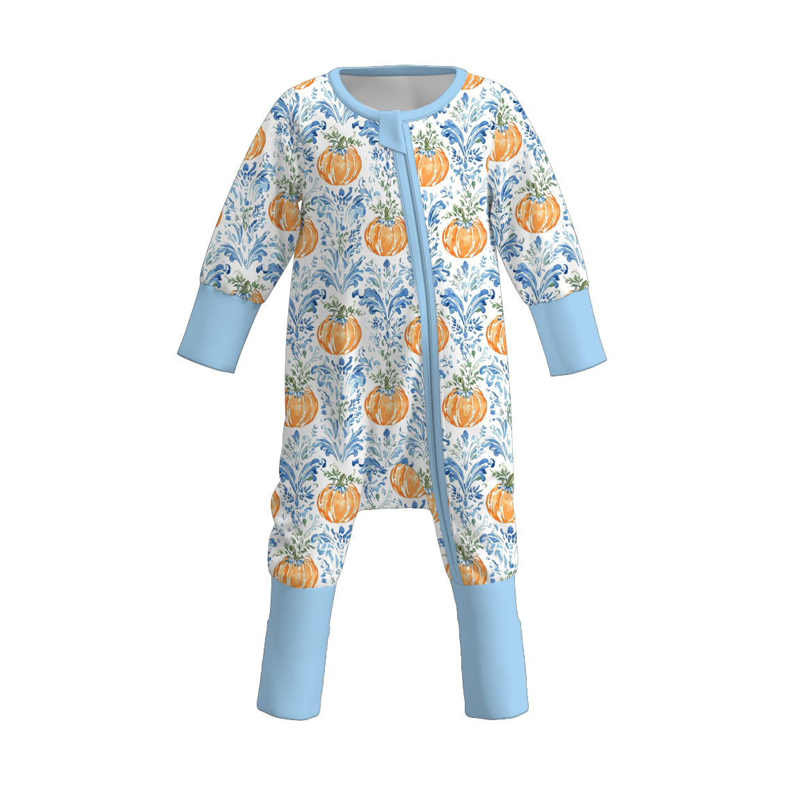 (Pre Order+Prepack Zone)Toddler Girls Fall Pumpkin Print Romper