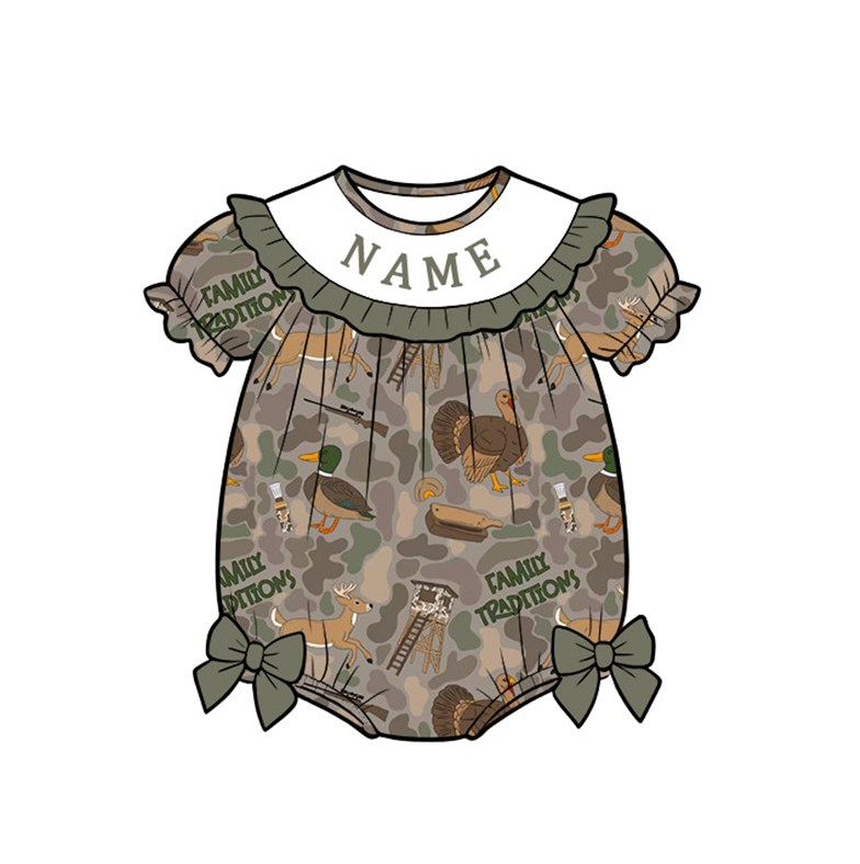 (Pre Order)Siblings Hunting Embroidery Smocked Dress,Set&Romper