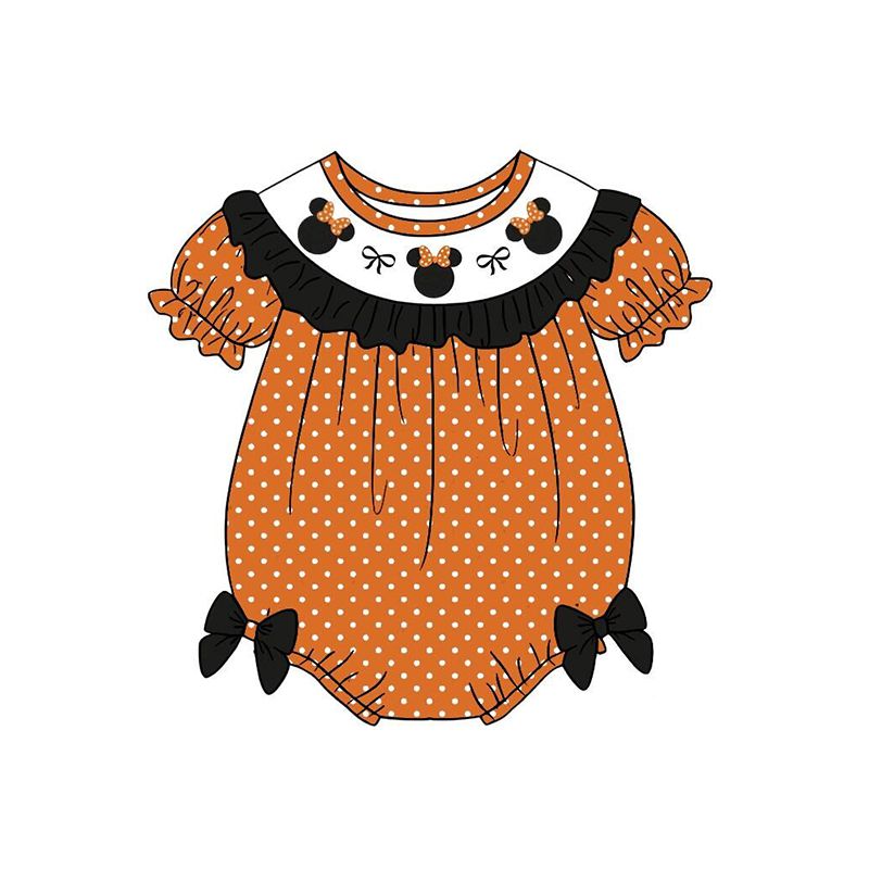 (Weekly Pre-Order)Siblings Halloween Cartoon Embroidery Smocked Dress,Set&Romper(Ends Wednesday)