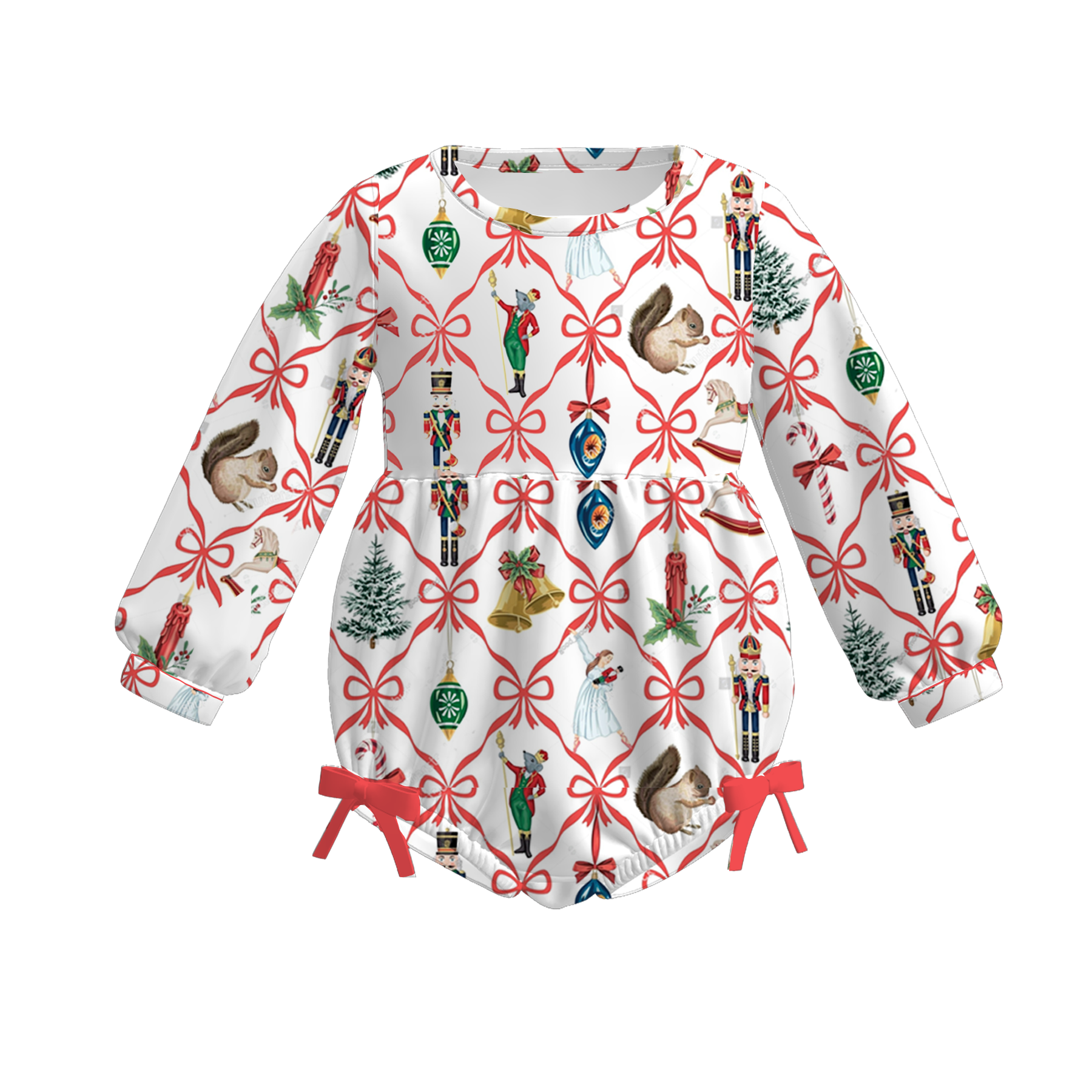 (Pre Order)Toddler Girls Christmas Print Romper