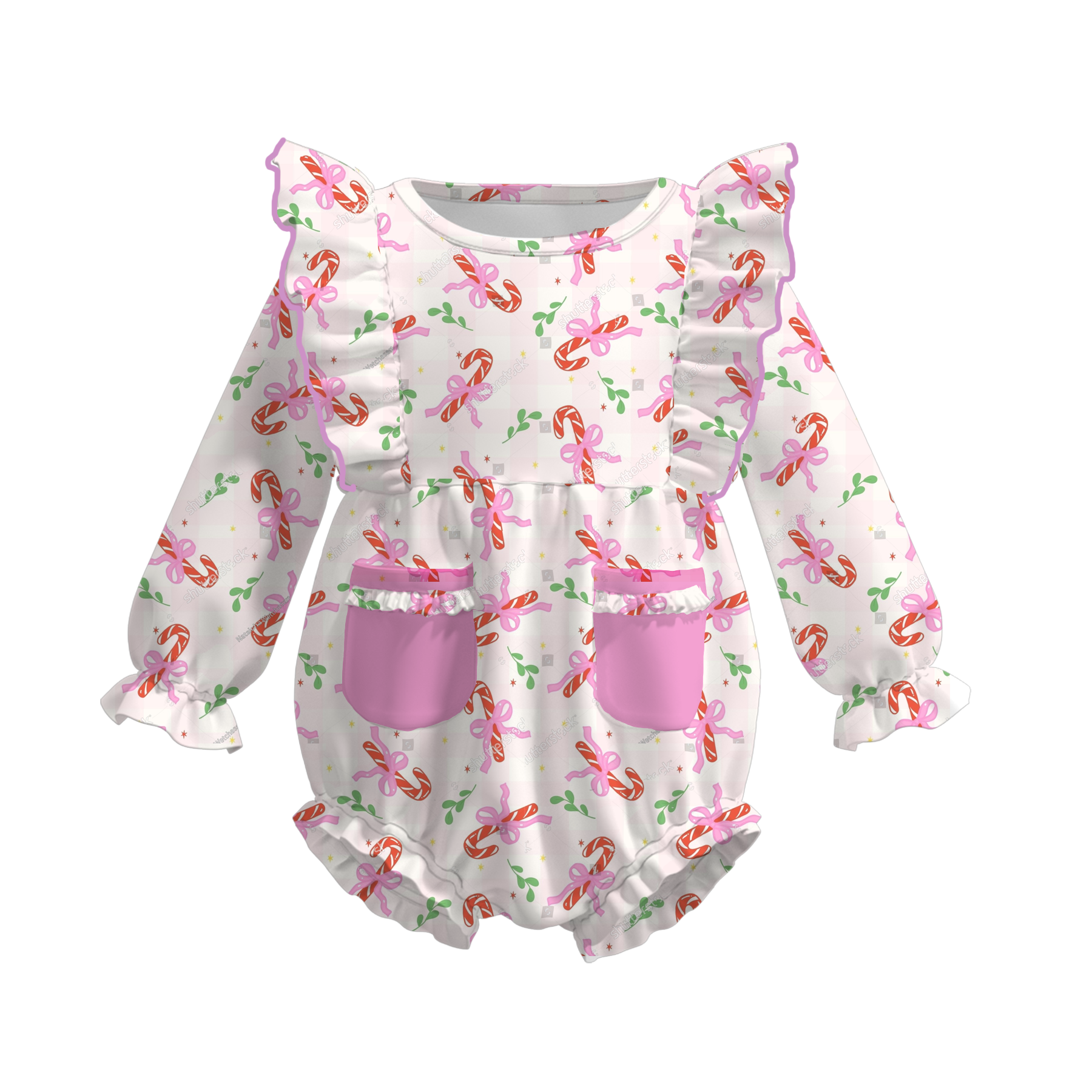 (Pre Order)Toddler Girls Christmas Print Romper