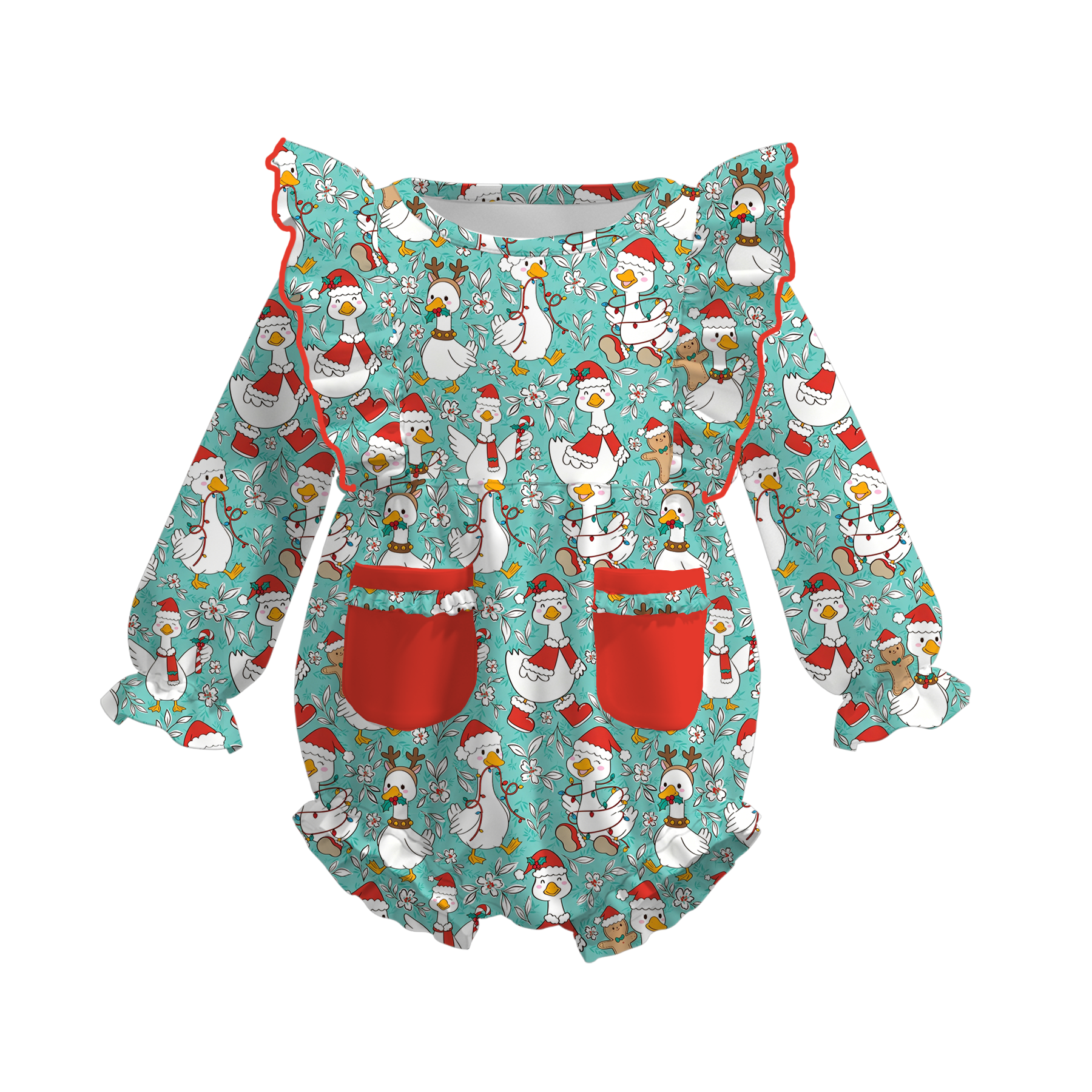 (Pre Order)Toddler Girls Christmas Print Romper