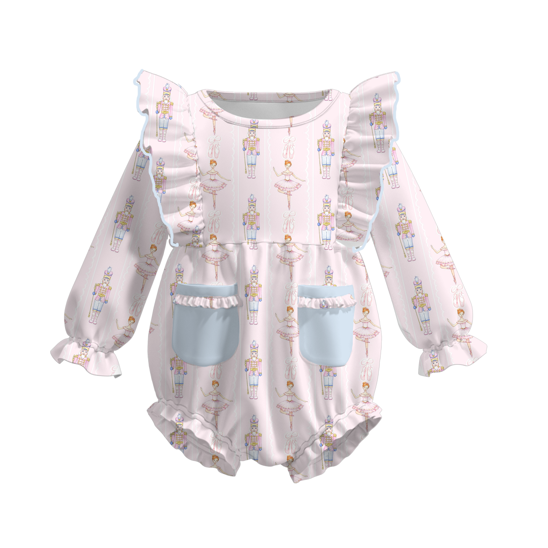 (Pre Order)Toddler Girls Christmas Print Romper