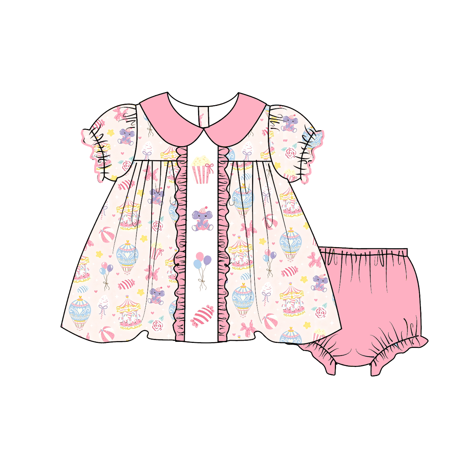(Weekly Pre-Order)Siblings Amusement Park Embroidery Dress&Romper(Ends Wednesday)