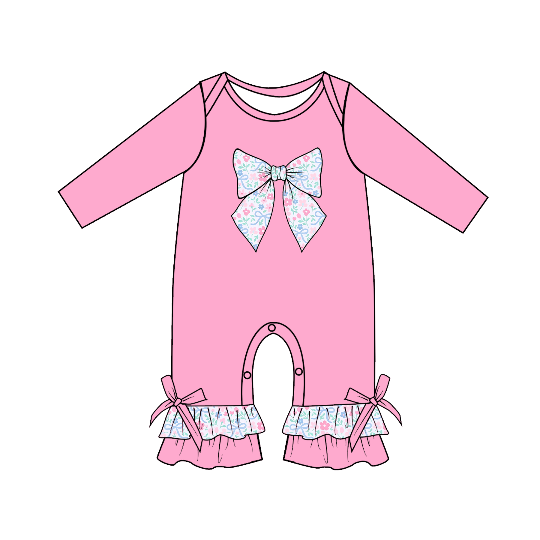 (Weekly Pre-Order)Sisters Bow Applique Bloomer Set&Romper(Ends Wednesday)