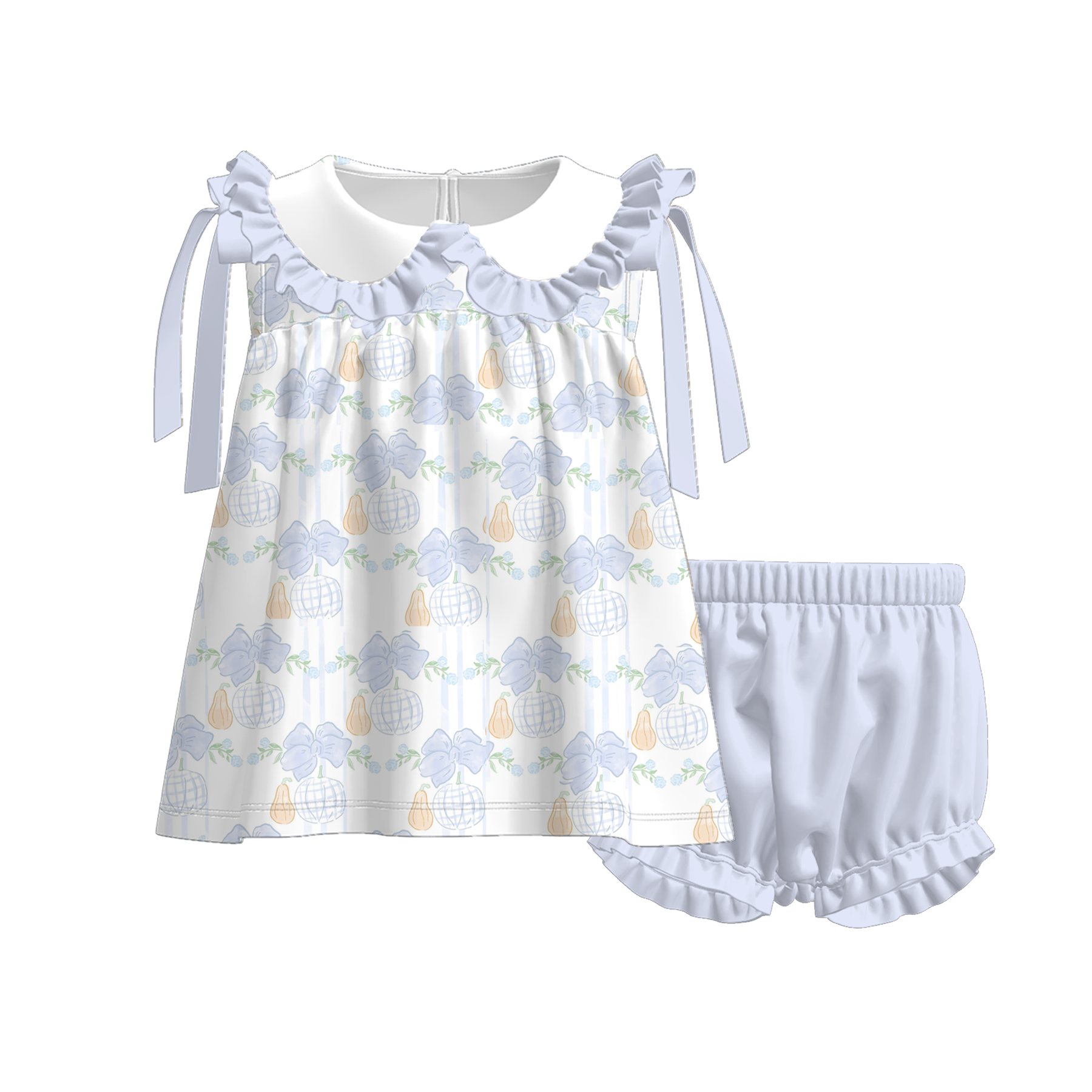 (Pre Order)Sisters Fall Pumpkin Print Dress&Romper