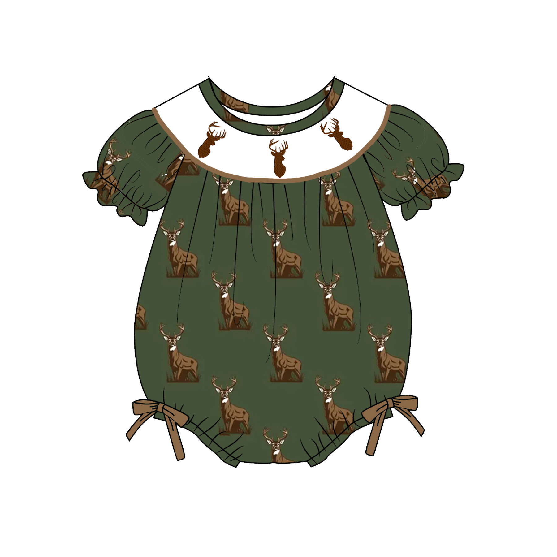(Weekly Pre-Order)Siblings Elk Embroidery Smocked Dress,Set&Romper(Ends Wednesday)