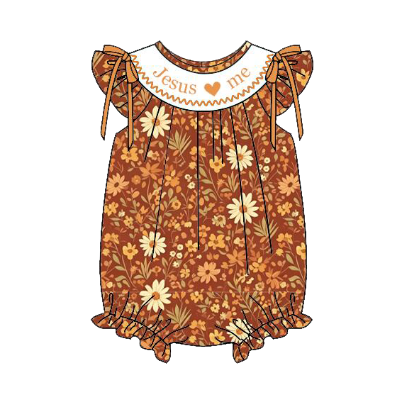(Pre Order)Girls Fall Embroidery Smocked Dress,Set&Romper