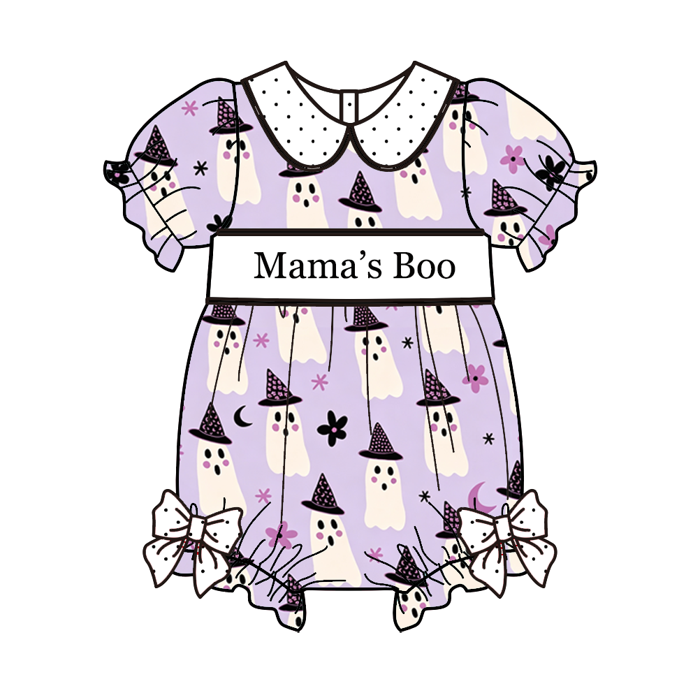 (Pre Order)Girls Halloween Embroidery Smocked Dress,Set&Romper