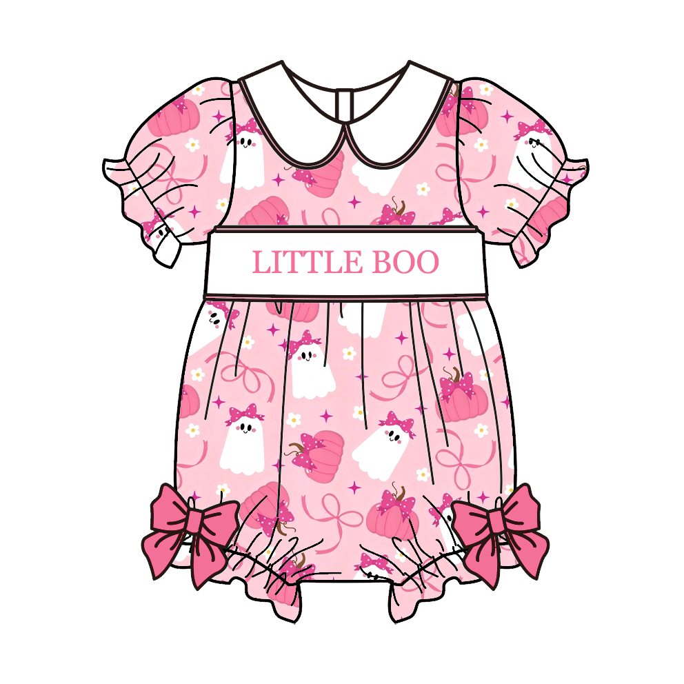 (Pre Order)Girls Halloween Embroidery Smocked Dress,Set&Romper