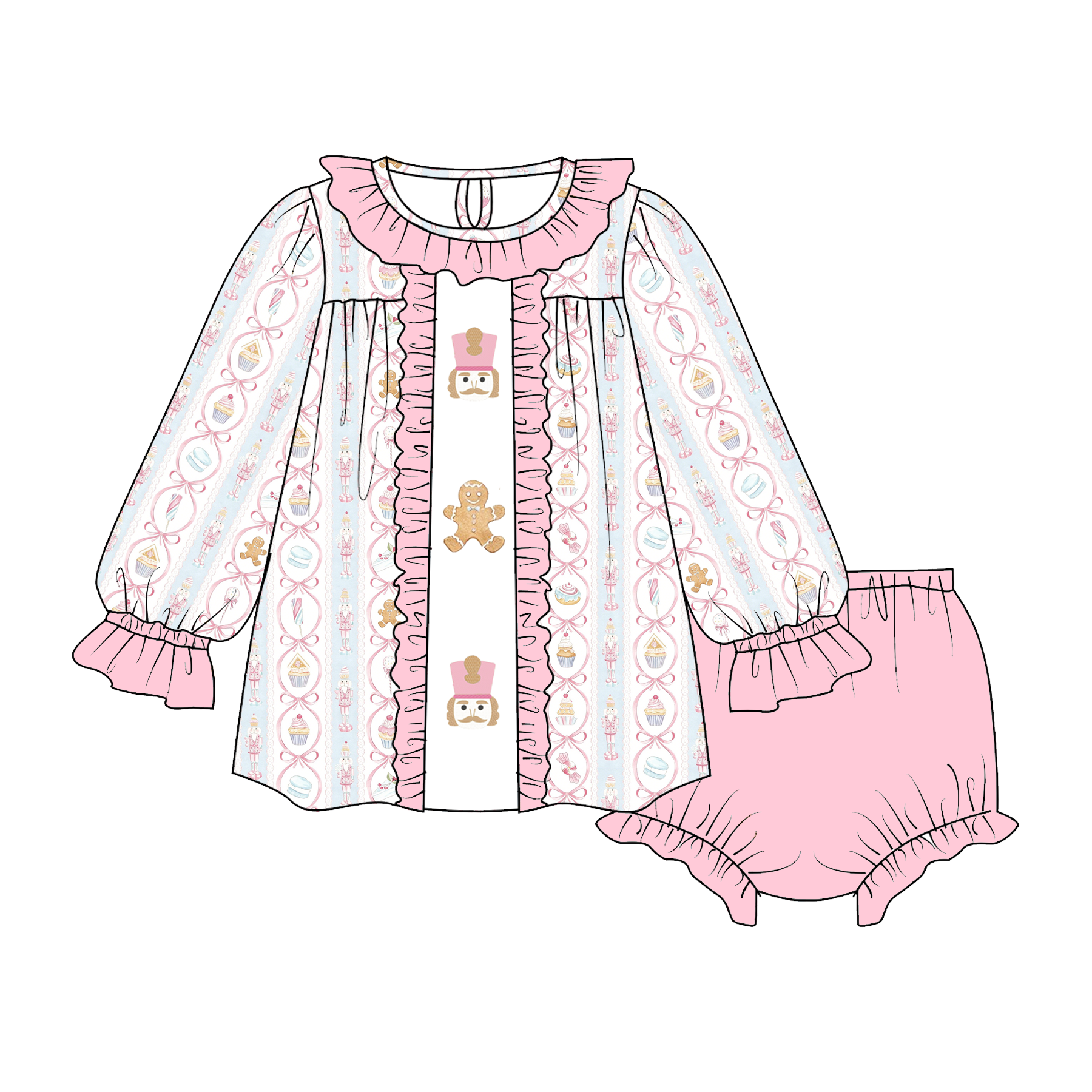 (Weekly Pre-Order)Sisters Christmas Embroidery Dress,Set&Romper(Ends 8.23)