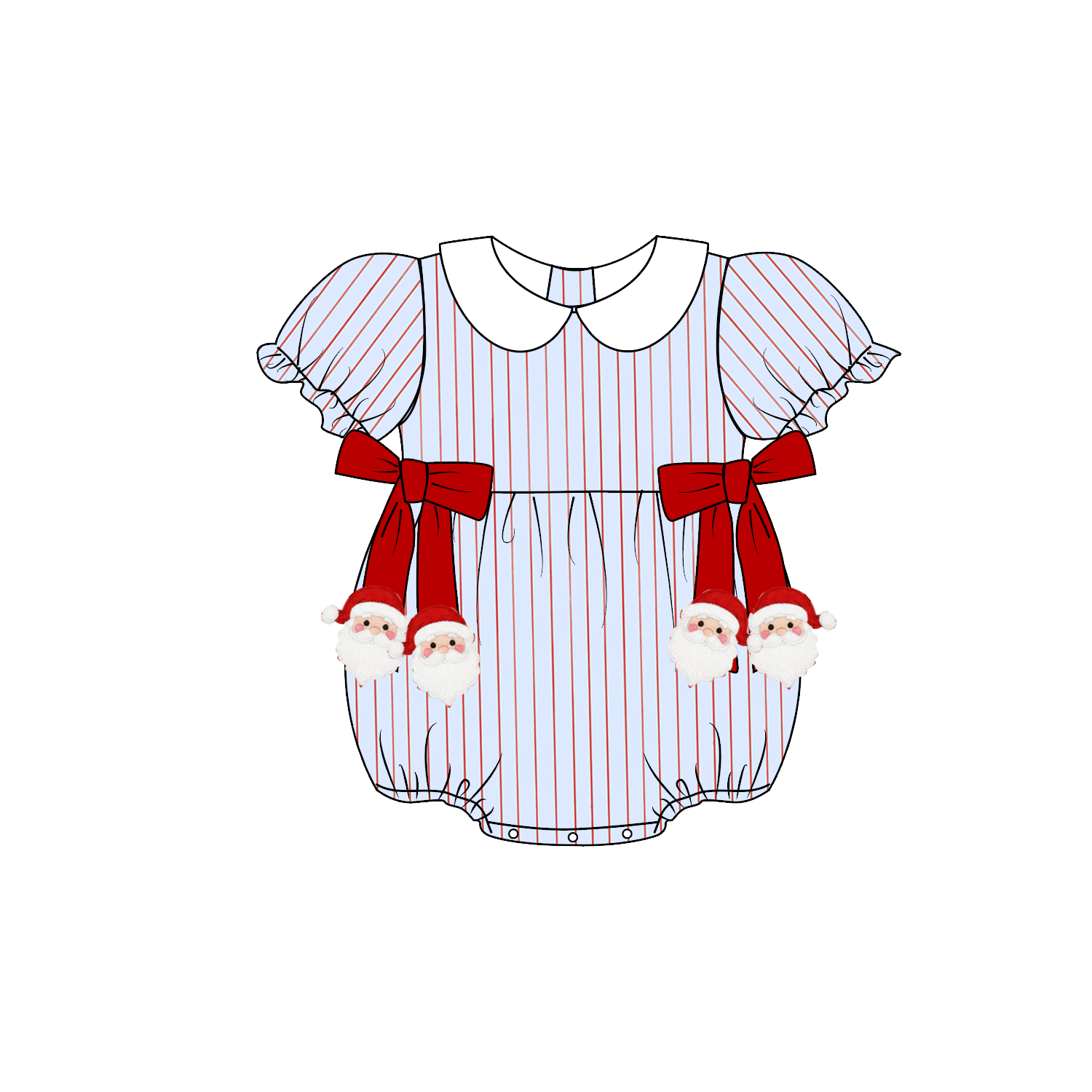 (Weekly Pre-Order)Siblings Christmas Santa Claus Embroidery Dress,Scallop Set&Romper(Ends 9.6)