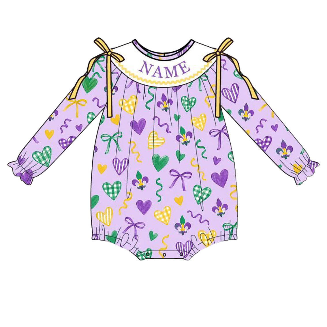 (Weekly Pre-Order)Sisters Mardi Gras Embroidery Smocked Dress,Set&Romper(Ends 10.28)