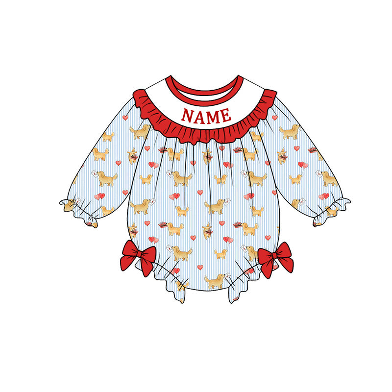 (Pre Order)Siblings Valentine's Day Embroidery Smocked Dress,Set&Romper
