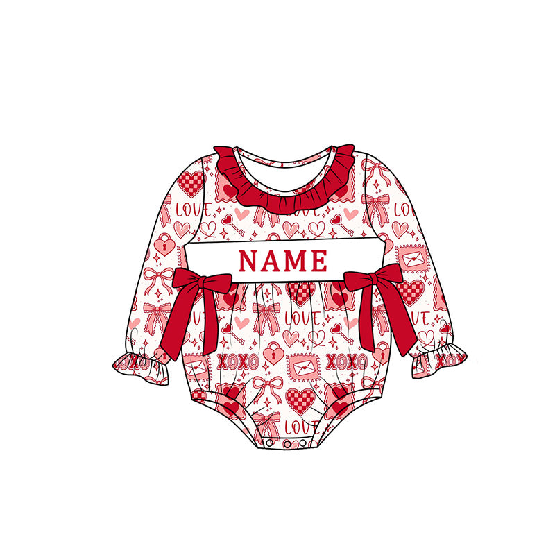 (Pre Order)Sisters Valentine's Day Embroidery Smocked Dress&Romper