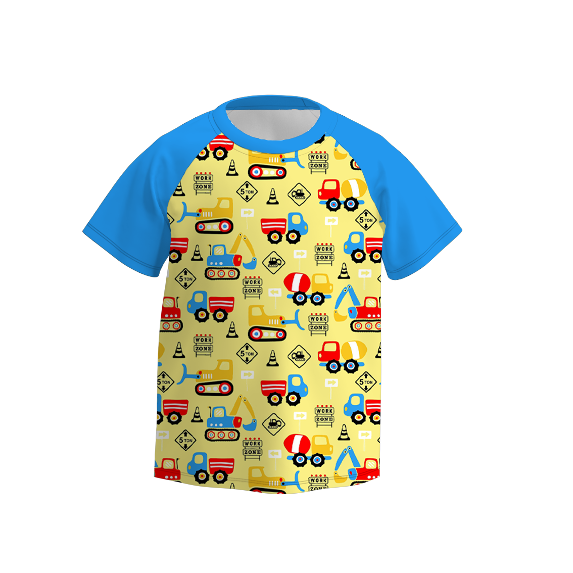 (Pre Order)Boy's Digger Truck Print Raglans Top