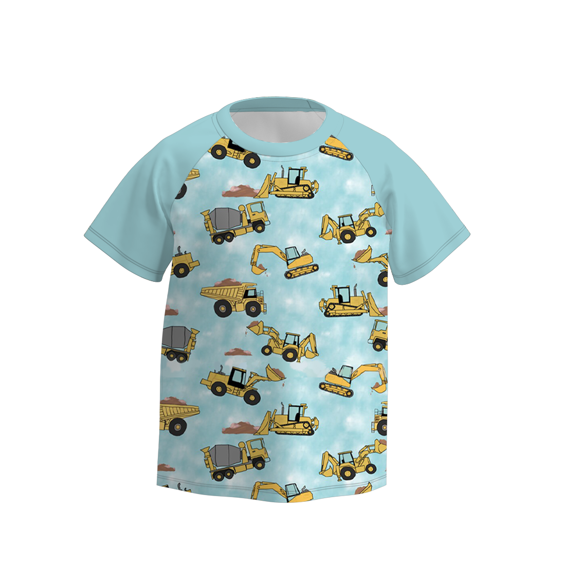 (Pre Order)Boy's Digger Truck Print Raglans Top