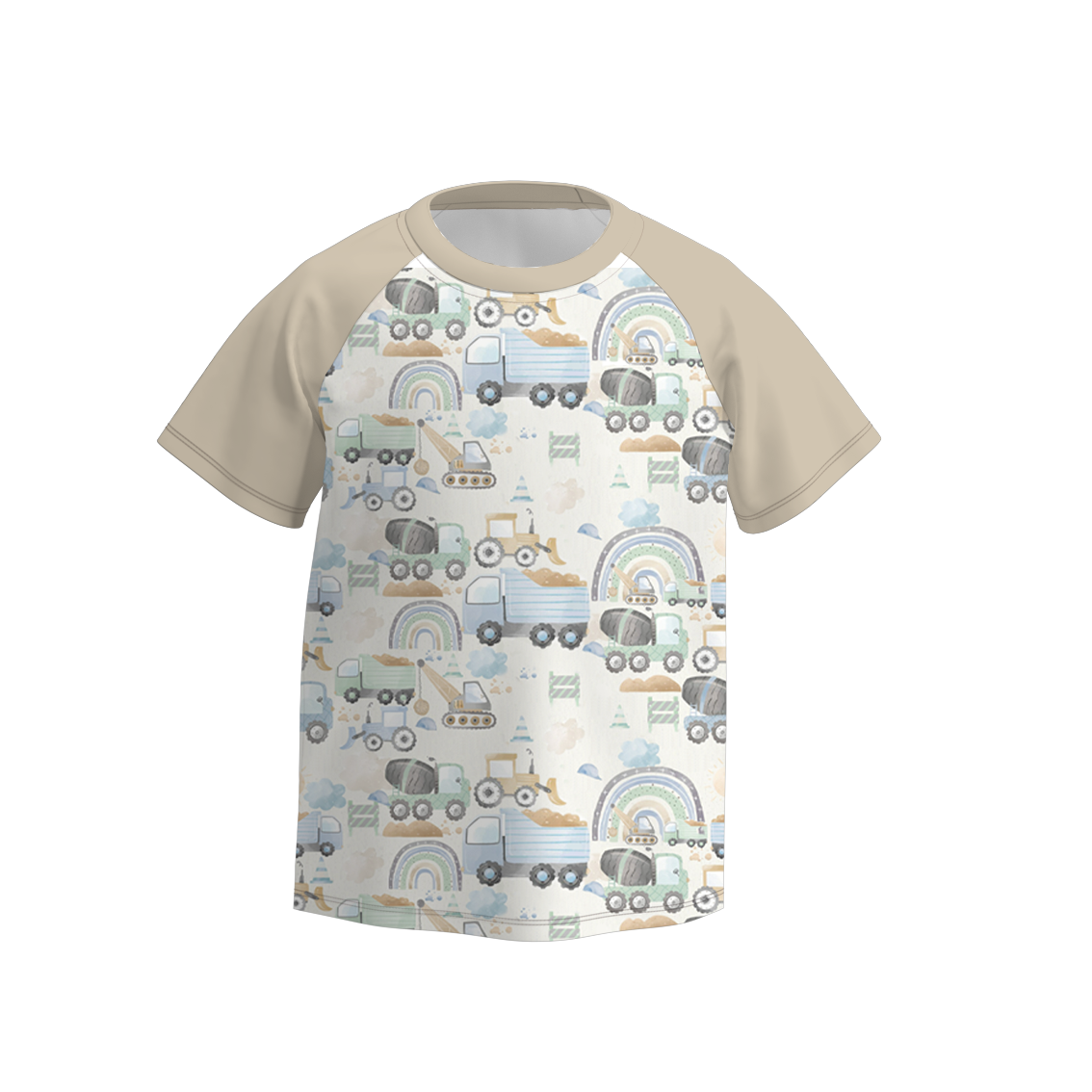 (Pre Order)Boy's Digger Truck Print Raglans Top