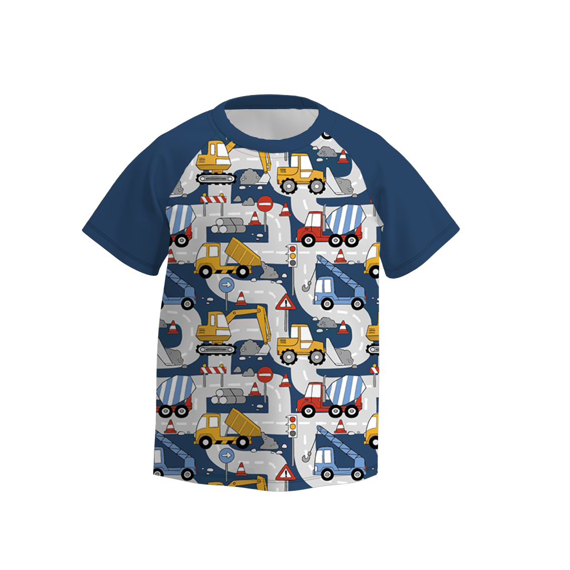 (Pre Order)Boy's Digger Truck Print Raglans Top