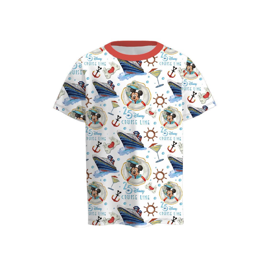 (Pre Order)Boys Summer Mickey Print Short Sleeves Top