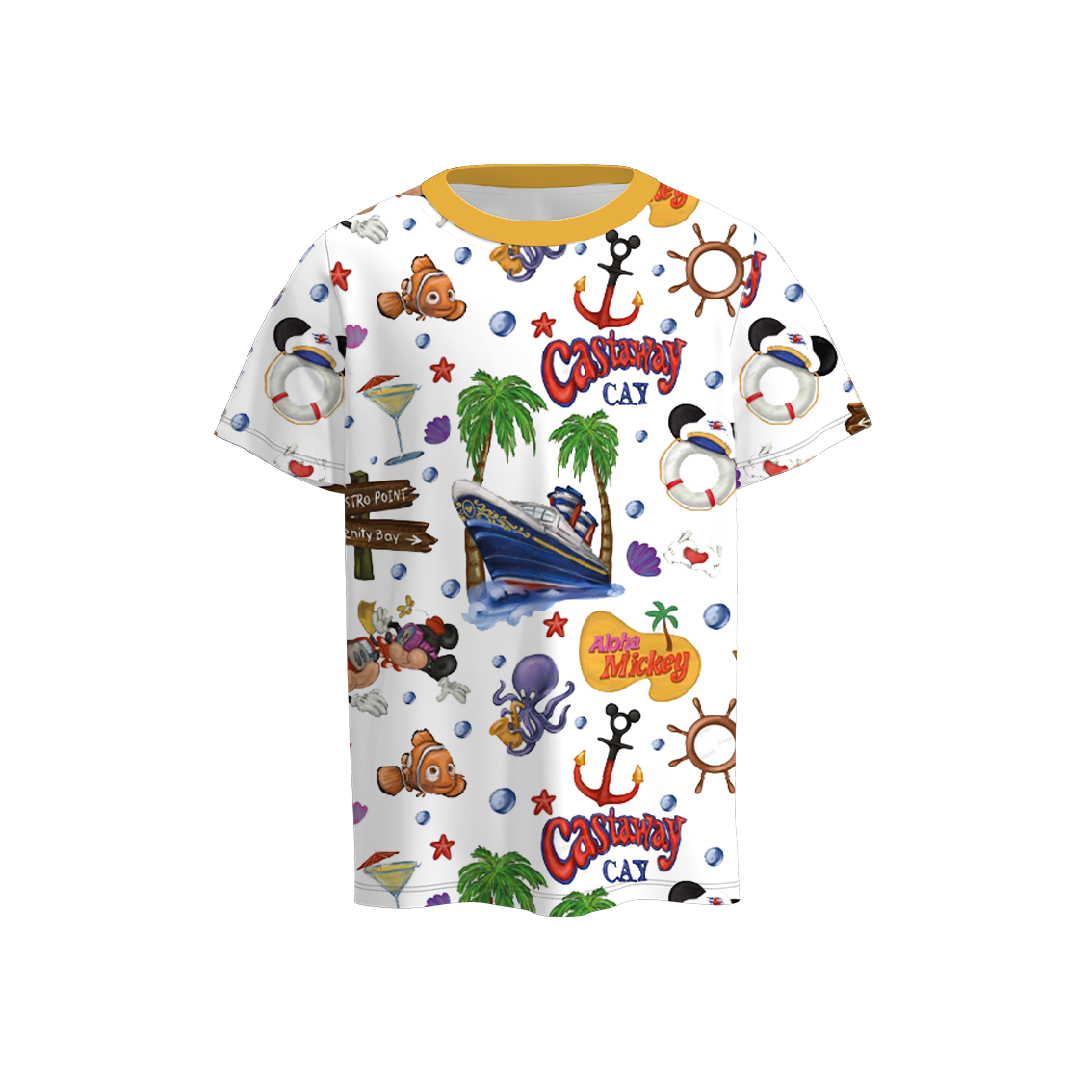 (Pre Order)Boys Summer Mickey Print Short Sleeves Top