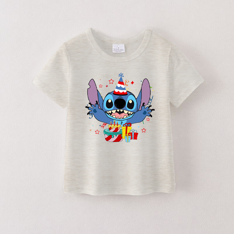 (Pre Order)Summer Girls Cotton Cartoon Print T-shirt