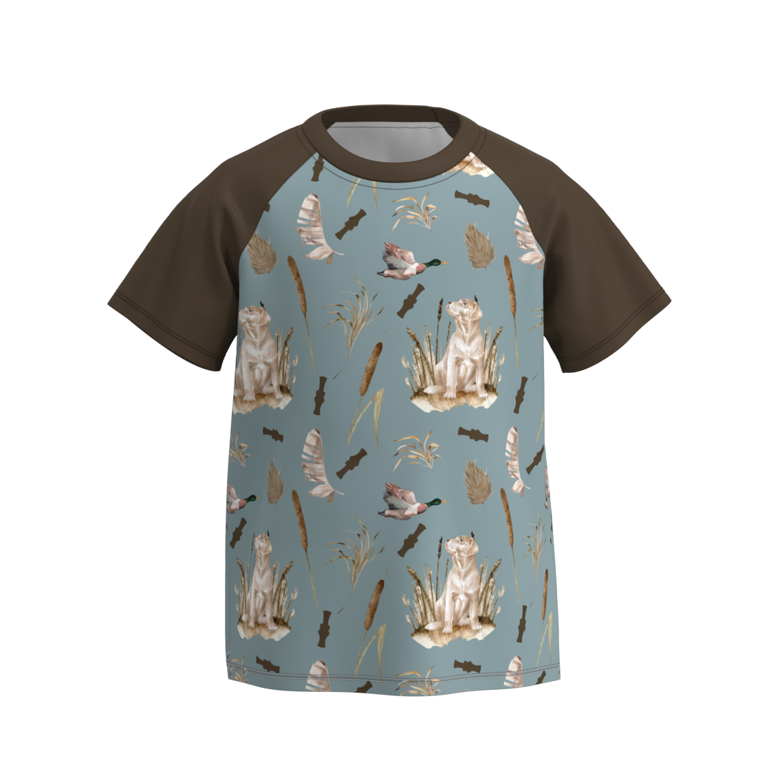 (Pre Order)Boys Summer Farm Print Raglan Shirt