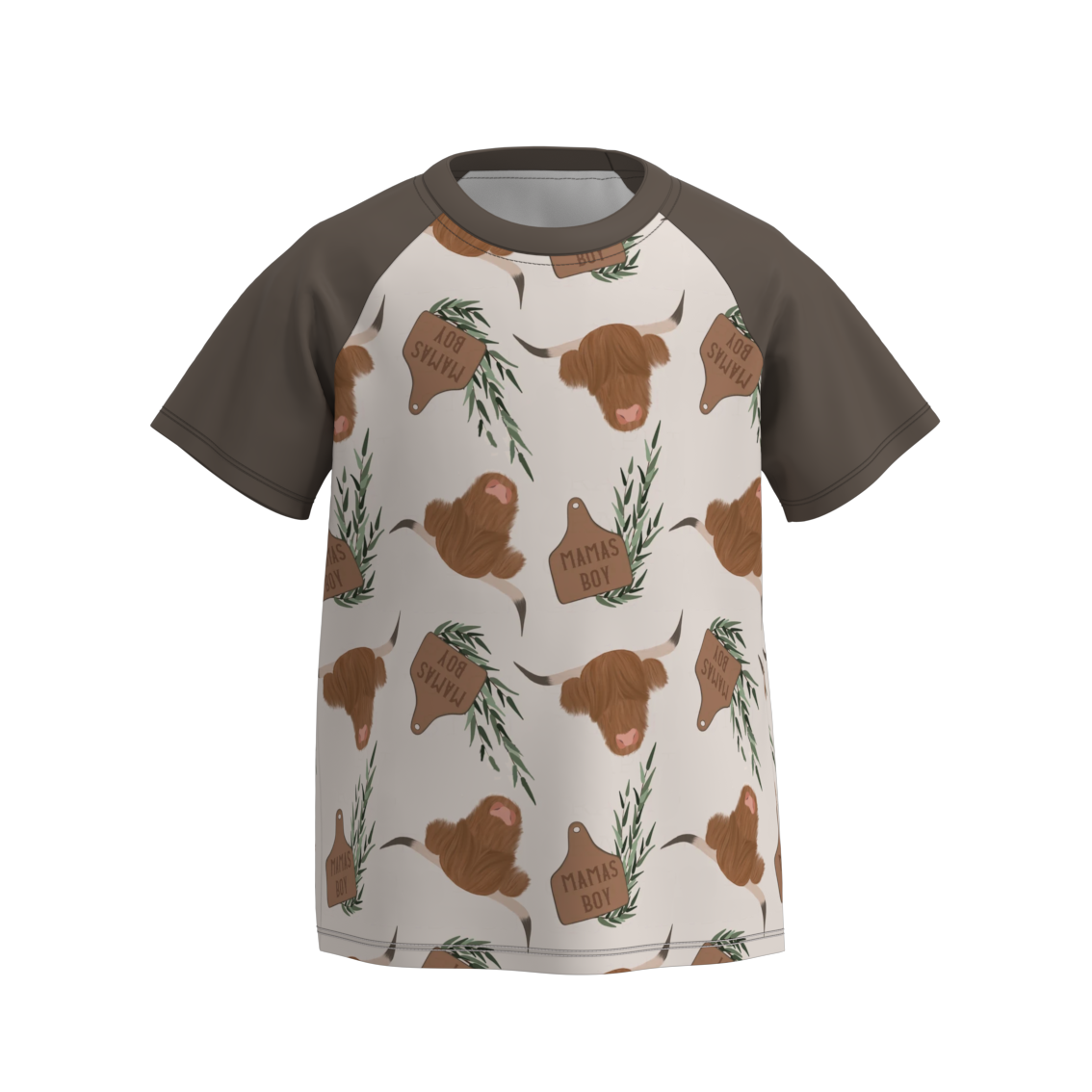 (Pre Order)Boys Summer Farm Print Raglan Shirt